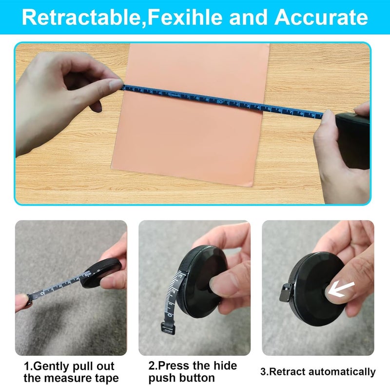 Tesdluy 4 Pack Tape Measure Retractable Measuring for Body Fabric Sewing Tailor Cloth Knitting Craft Measurements, 60-Inch Soft Measuring Tape Double Scales Rulers for Body Weight - Image 5